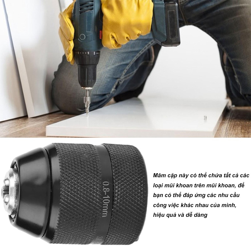 Đầu Kẹp Mũi Khoan Bằng Kim Loại 10mm - Hàng Cao Cấp,Mâm cặp khoan điện,Mâm cặp khoan siêu nhỏ