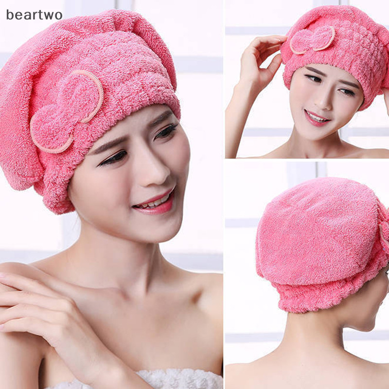 < Beartwo > Microfibre Nhanh Khô Tóc Tắm Spa Nơ Quấn Khăn Tắm Phụ Kiện Phòng Tắm Tắm Tắm Cho Nữ Tóc Đẹp