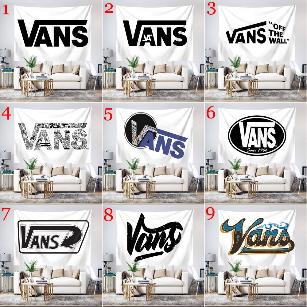 Nghệ Thuật Vans Giày Logo Tấm Thảm Treo Tường Có Kẹp Polyester Tấm Thảm Phòng Ngủ Treo Tường Tấm Thảm Trang Trí Nhà Cửa