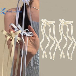 Kudosation Phong Cách Hàn Quốc Ruy Băng Nơ Dài sel Kẹp Tóc Ngọt Ngào Dễ Thương Mũ Cho Nữ Bé Gái Dự Tiệc Thời Trang Phụ Kiện Tóc