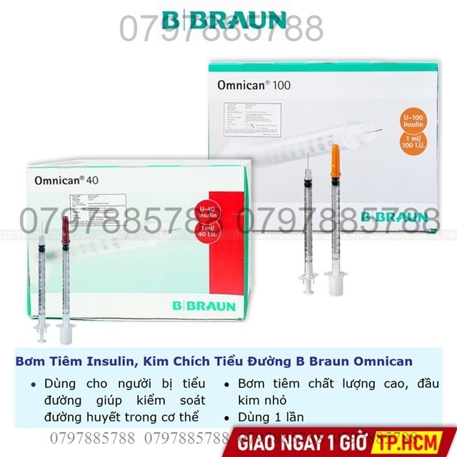 [HỘP 100] Bơm Tiêm Insulin, Kim Chích Tiểu Đường B Braun Omnican | Kim ...