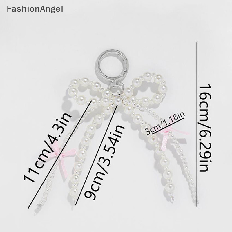 Fashionangel Hàn Quốc Nơ Ngọt Móc Khóa Ngọc Trai Ruy Băng Nơ Móc Khóa Y2K Thẩm Mỹ Chìa Khóa Cho Bé Gái Túi Mặt Dây Chuyền Phụ Kiện Quà Tặng TH