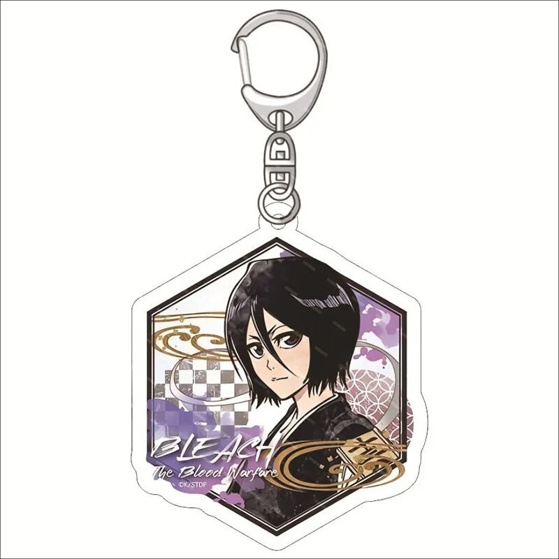 Móc khóa Anime BLEACH The Blood Warfare Kurosaki Ichigo Kuchiki Byakuya Aizen Sousuke Phụ kiện trang trí túi xách Balo
