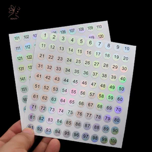 Nhãn dán số móng tay chống nước tròn 1-1000 Nhãn kỹ thuật số Số tự dính {VN}