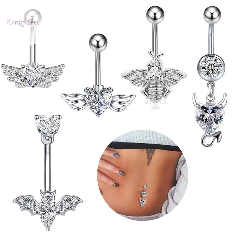 K2nightfee Tinh Tế Bụng Nút Nhẫn Trái Tim Bụng Rốn Cong Barbell Nhẫn Rốn Cho Nữ Thời Trang Bé Gái Trang Sức Cơ Thể Gợi Cảm VN