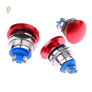 TWE 1PC Chống Thấm Nước IP65 SPST (ON) -Off 1NO 3A 250V Có Đầu Cuối Vít 16 / 19 / 22MM Nút Nhấn Nấm Kim Loại Tạm Thời VN