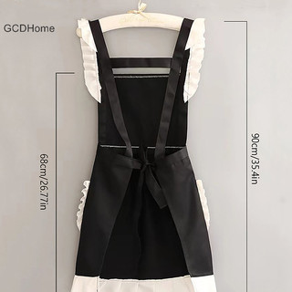 Gcdhome Trang phục hầu gái dễ thương, Tạp dề chống dầu và vết bẩn có dây thắt lưng, Quần áo làm việc nhà bếp và nhà hàng HOT