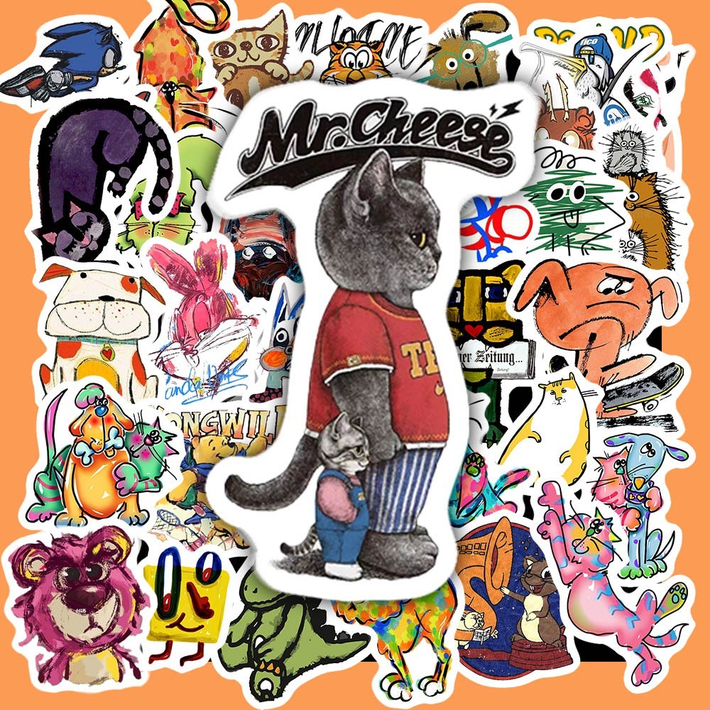Set 50 Sticker Hoạt Hình Art Dễ Thương – Decal Trang Trí Đa Năng | Chống Nước