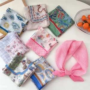 55 Vải Lanh Cotton Khăn Vuông Nhỏ Hàn Quốc Phiên Bản Hàn Quốc Thời Trang Phù Hợp Với Thời Trang Xuân Thu Đông Khăn Lụa