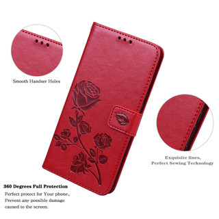 Ốp Da Nữ Sang Trọng Cho OPPO A5 A9 A36 A76 A96 A15 A16 A16K A17 A5 A3S A7 A5S A12 A57 A57S A78 A58 A38 A18 Reno 7Z 8T 10Pro Ví Lật Hoa Hồng Nổi Vỏ