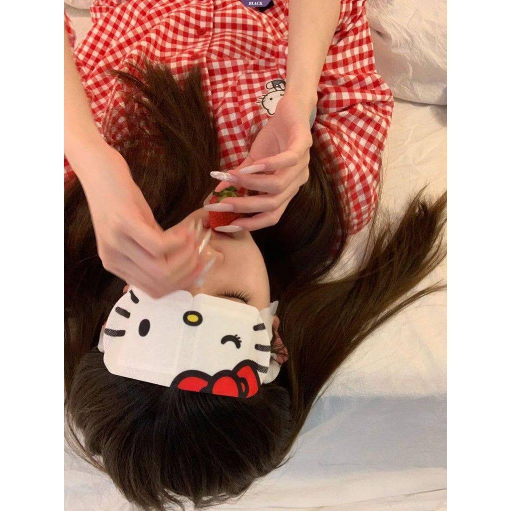 Bộ đồ ngủ HelloKitty kẻ sọc Nhật Bản Nữ Xuân Thu Hoạt hình dễ thương Học sinh Quần dài tay Bộ đồ mặc nhà [BL]