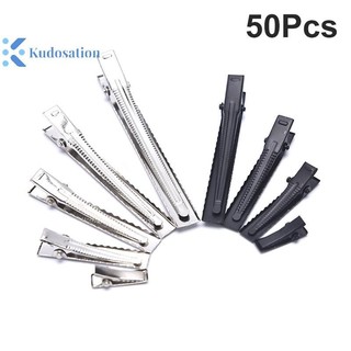 Kudosation 50PC Màu Bạc Kim Loại Cá Sấu Kẹp Cá Sấu Kẹp Lò Xo Kẹp Mỏ Vịt Kẹp