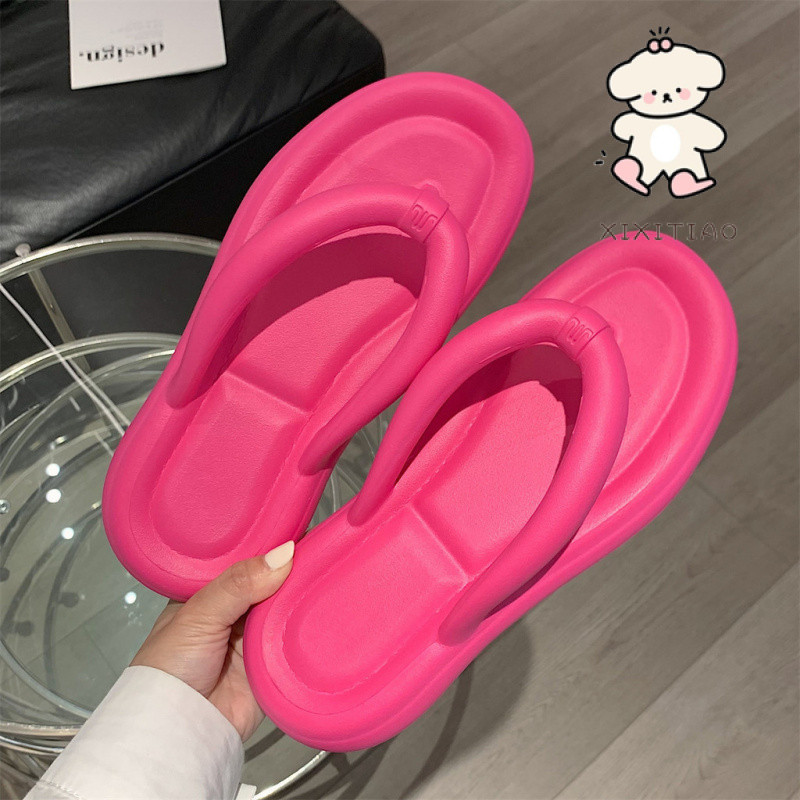 Dép Xixitiao Đơn Giản Chắc Chắn Đế Mềm Nữ Mùa Hè Mặc Bên Ngoài Đi Biển Thường Ngày