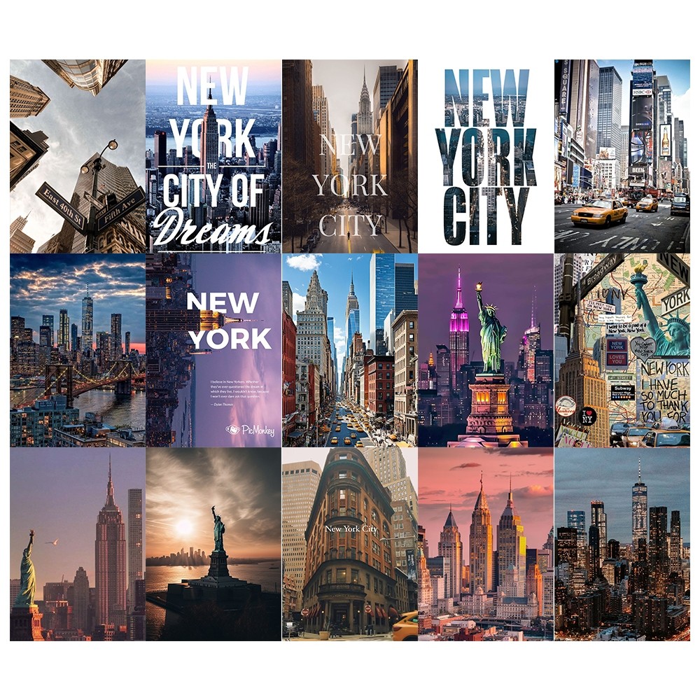 [Giấy] A5 In Màu - Set 50 Tờ Poster Giấy Dán Tường - HÌNH TRAVEL NEW YORK CITY - Decor Trang Trí Nhà | MS: 111581
