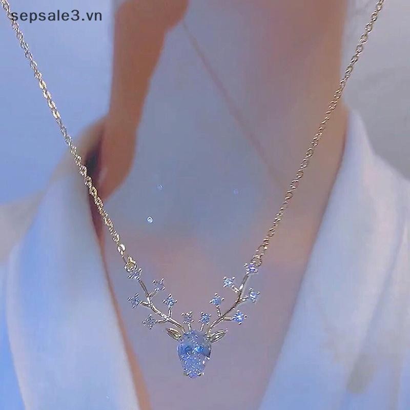 # sepsale # Trang sức thời trang One Deer Has You Little Nai sừng tấm Vòng cổ dành cho nữ Mặt dây chuyền xương đòn khí chất cao cấp Quà tặng sinh nhật.
