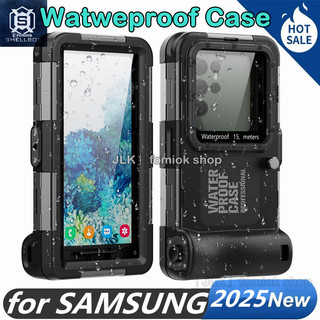 Shellbox ốp lưng chống nước lặn dưới nước chuyên nghiệp 15M mùa hè cho Samsung ốp lưng s25 fe S25 Edge S24 S23 Ultra S22 Plus S21 S20 FE A55 A56 A36 A16 A06