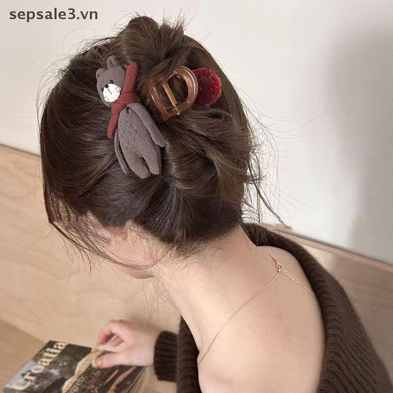 # sepsale # Hoạt Hình Dễ Thương Nơ Vuốt Tóc Cho Nữ Ngọt Ngào Trang Trí Tóc Dài Dày Giữ Móng Vuốt Kẹp Phụ Kiện Tóc Thời Trang.