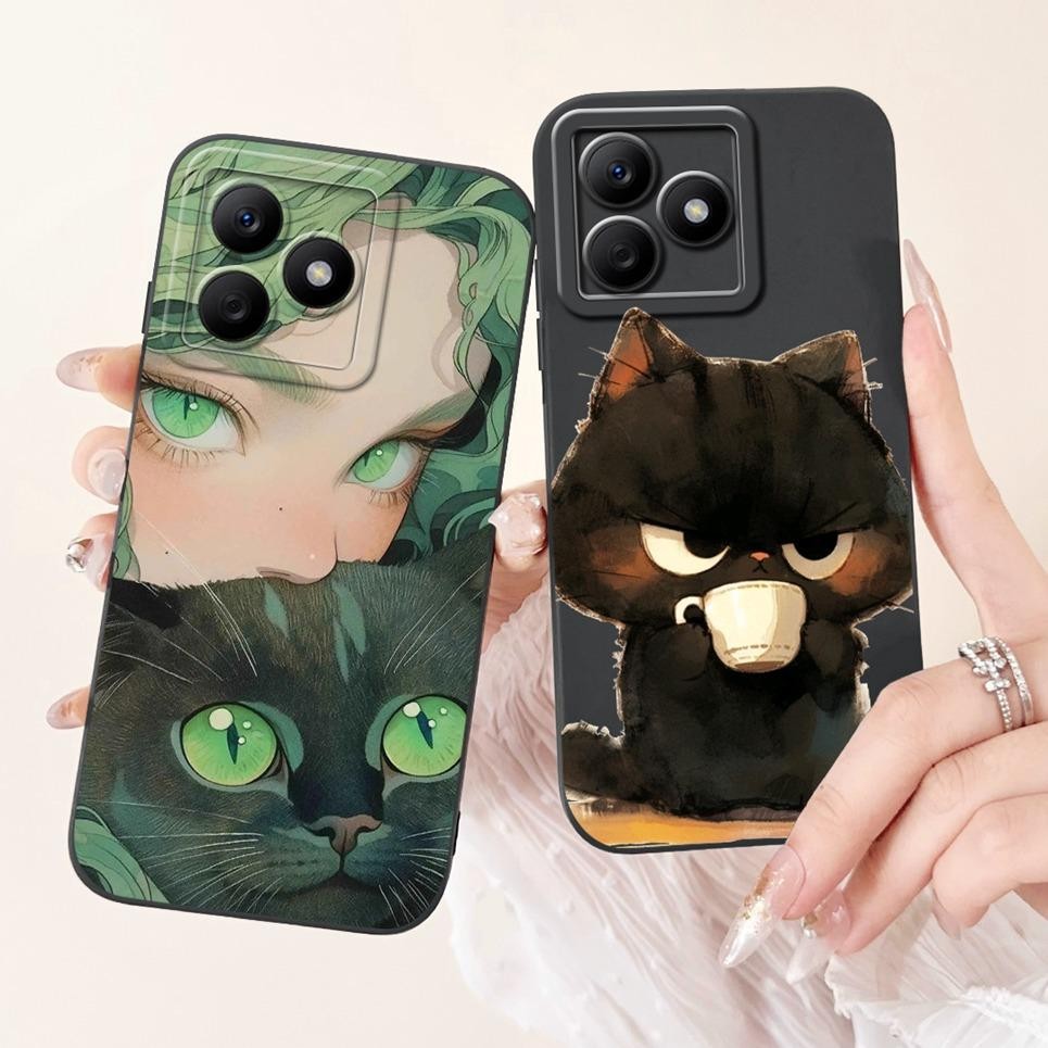 Ốp điện thoại Cho Realme C63 C61 RMX3930 Vỏ Hoạt Hình Dễ Thương Tranh Hoa Mặt Sau Cho Realme Narzo N63 C65s Silicon Mềm Trường Hợp