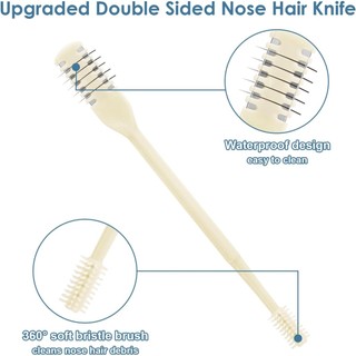 3 Máy Cắt Tóc Mũi 2 Trong 1 Nâng Cấp Dao Tóc Mũi Hai Mặt 360 Dụng cụ tẩy lông Nostril Tông đơ cắt tóc mũi cho nam giới Máy cắt tóc mũi cho nam nữ Bàn chải làm sạch thép không gỉ silicon