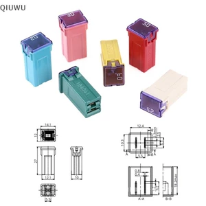 Cầu chì vuông QIUWU 32V 20A 25A 30A 40A 50A60A Cầu chì ô tô có hộp nhựa.