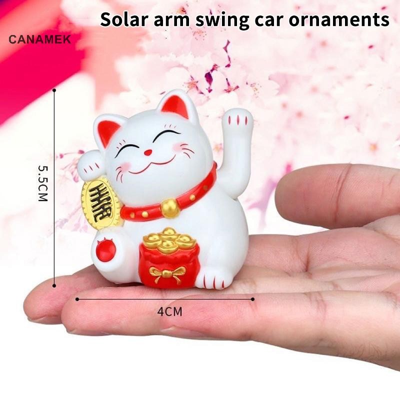 Canamek 1 / 4PCLucky Beckoning Năng Lượng Mặt Trời vẫy Tay Nút Xoay Cho Văn Phòng Tại Nhà Trang Trí Ô Tô Để Bàn Đồ Trang Trí Mang Lại May Mắn CSF Sự Giàu Có