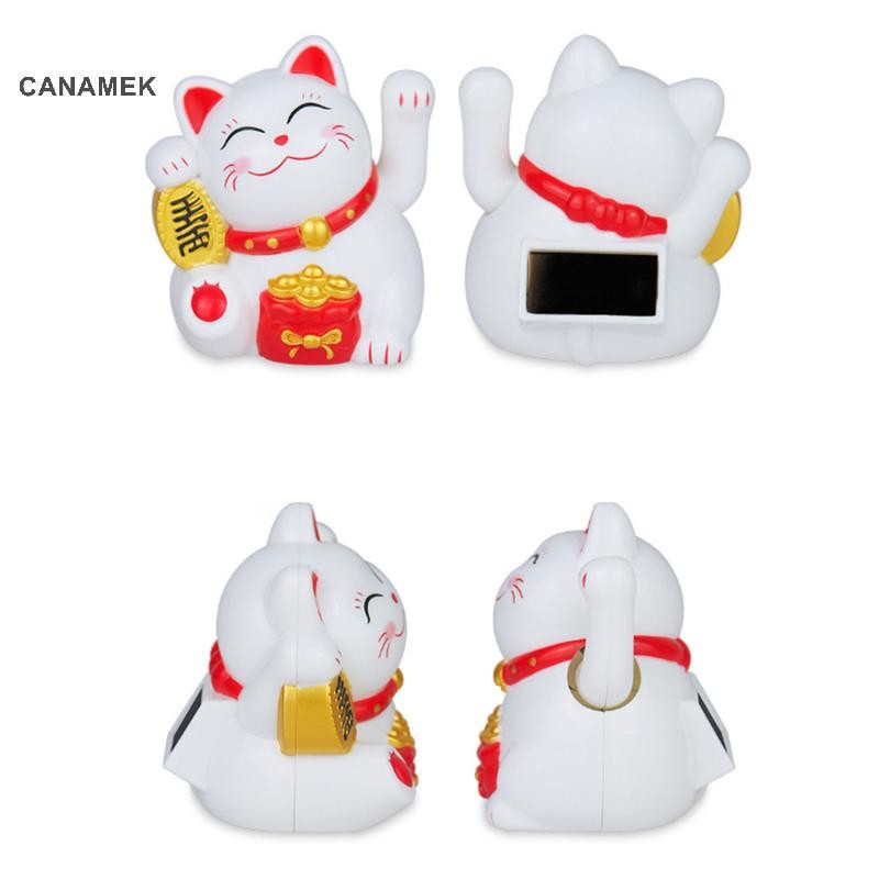 Canamek 1 / 4PCLucky Beckoning Năng Lượng Mặt Trời vẫy Tay Nút Xoay Cho Văn Phòng Tại Nhà Trang Trí Ô Tô Để Bàn Đồ Trang Trí Mang Lại May Mắn CSF Sự Giàu Có
