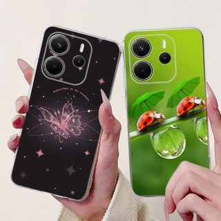 Dành Cho Xiaomi Redmi Note 14 4G EU Vỏ 2025 Mèo Dễ Thương Nhện Sư Tử Hoạt Hình Mềm Trong Suốt Silicon Cho Redmi Note14 4G EU Ốp Lưng