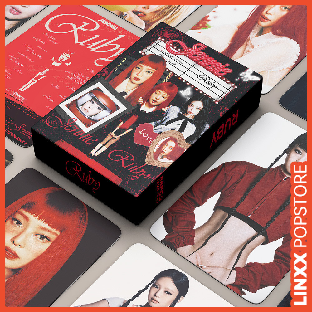 Linxx 55 Chiếc Blackpink Ruby Jennie Solo LOMO Thẻ Ảnh K-Pop Girl Group Fan Sưu Tập Thẻ Hỗ Trợ Có Album Lưu Trữ Cho Kpop Merch