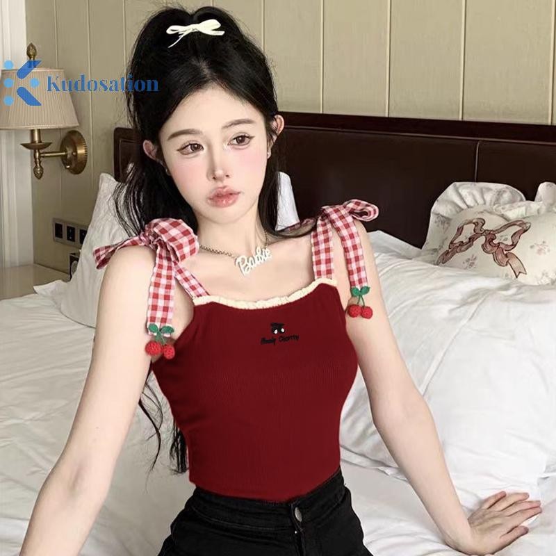 Kudosation Thời Trang Mùa Hè Ngọt Ngào Kẻ Sọc Anh Đào Mỏng Gợi Cảm Áo Khoác Ngoài Cho Nữ Đẹp