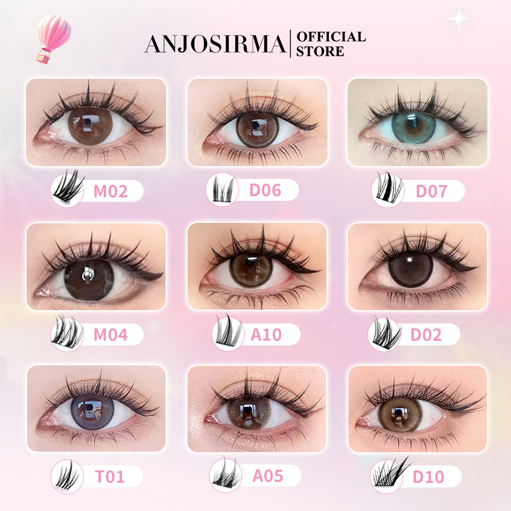 ANJOSIRMA DIY Mi giả tách sợi siêu mảnh và tự nhiên , đẹp và lông mi có thể sử dụng lại，10mm-14mm