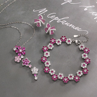 Bộ đồ hoa Zircon Corundum đỏ của Mỹ dành cho nữ