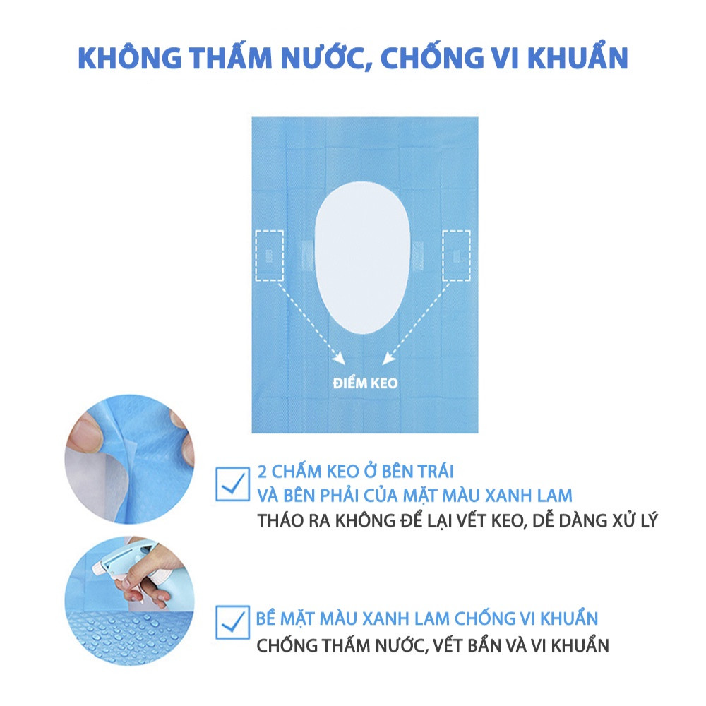 Set 10 Miếng Giấy Lót Bồn Cầu Dùng 1 Lần Tự Phân Hủy Chống Thấm Nước Dính Chắc Chắn Vô Trùng Sạch Sẽ