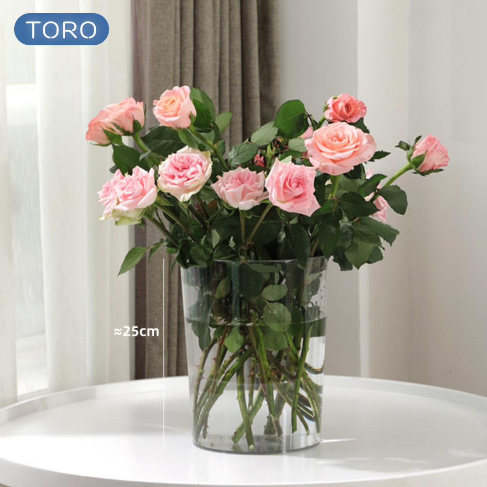 Thùng đựng rác trong suốt DINO đơn giản sang trọng đa năng cắm hoa, đựng đồ nhựa PET độ cứng tốt
