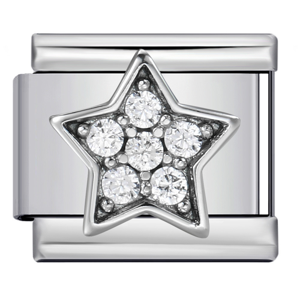 Mô-đun Ý Vòng Tay Họa Tiết Zircon DIY Thủ Công Thép Titan Hàn Co Giãn Cá Tính Chắp Vá Vòng Tay Dây Chuyền Đồng Hồ