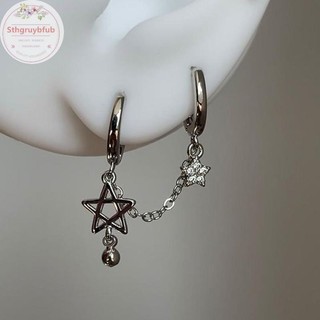 Sthb 1 Màu Bạc Sao Dây Xích Tai Đôi Lỗ Tai Xương Móng Tay Y2K Thời Trang Hottie Bông Tai Nữ Trang Sức VN