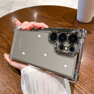 Ốp lưng chống sốc mạ trong suốt sang trọng cho Samsung Galaxy S24 S23 FE S22 S21 S20 Plus Note10 20 Vỏ giáp mềm siêu silicon