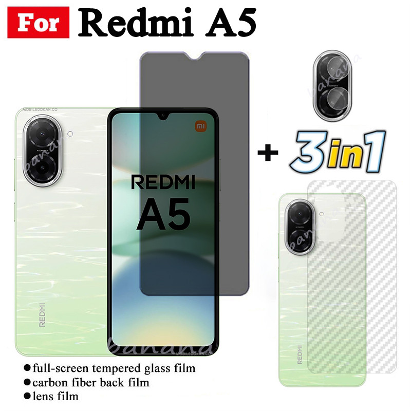 Redmi A5 Kính cường lực chống ánh sáng xanh RayTempered Redmi A4 Redmi A3 Kính cường lực chống gián điệp Bảo vệ màn hình + Phim ống kính máy ảnh + Phim mặt sau