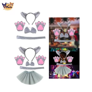 Phụ kiện trang phục sói trẻ em Tai Băng đô Paws Bow Tie Tail cho lễ hội
