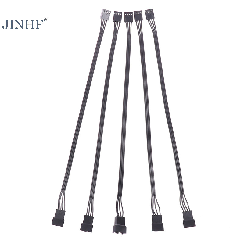 Jinhf 5 CÁI 4Pin PWM Quạt CPU Dây Kết Nối Adapter Quạt Máy Tính Nối Dài Cáp Nguồn Phụ Kiện Thay Thế 24AWG HOT