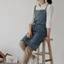 Tạp dề denim nữ DELMER, Tạp dề quảng cáo chống dầu denim đã giặt, Túi giải trí Làm dày thợ cắt tóc Quần áo làm việc tại nhà bếp
