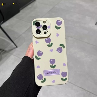 Dành Cho OPPO Reno 14 13 Pro 14F 13F F A5 2025 Find X9 X8 Pro Ultra X8s + Ốp Điện Thoại Hoa Tím Dễ Thương Nhãn Hoa Tình Yêu Chấm Bi Màu Trắng Mờ Vỏ Đơn Giản Ốp Lưng