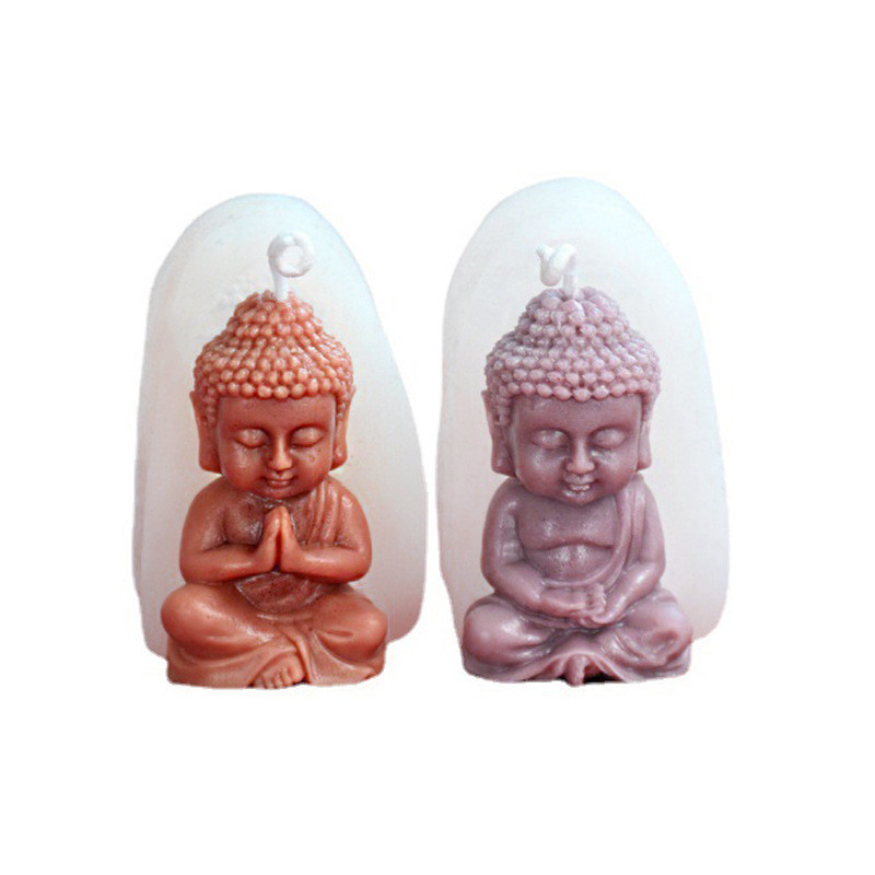 Sakyamuni Hình Khuôn Silicon Tượng Phật Hương Liệu Khuôn Socola Handmade Xà Phòng Khuôn Trang Trí Bánh Khuôn