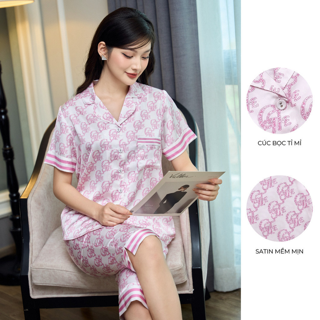 Ảnh BỘ MẶC NHÀ SHE BY ZAM - TSLA40 - BỘ NGẮN TAY QUẦN LỬNG CUTE HỒNG 1
