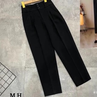 Quần tây nữ lưng cao dáng baggy cạp cao phối 3 khuy siêu tôn dáng chuẩn đẹp đứng form chất vải vitex dày dặn