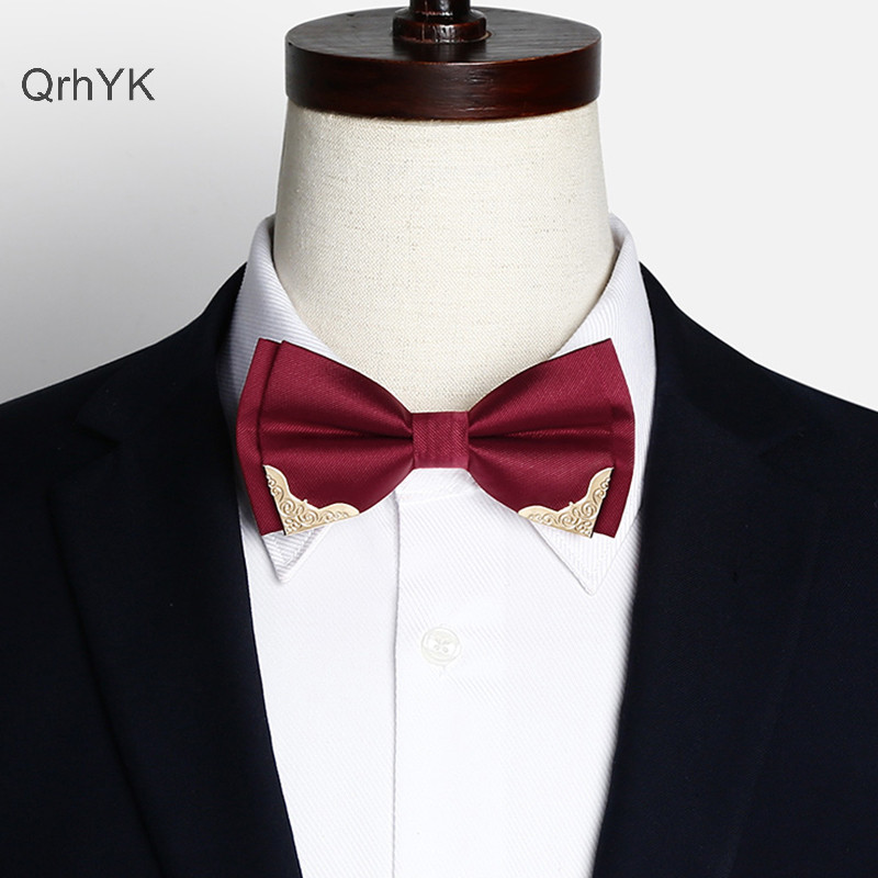 Nhà Máy Thời Trang Nam Nơ Kim Loại Chắc Chắn Cao Quý Cổ Điển Polyester Nơ Nữ Cổ Áo Dự Tiệc Cung Cấp QrhYK