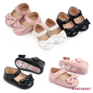 Mg-baby Girl Giày Đế Bằng Giày Công Chúa Da PU Mềm Đế Chống Trơn Trượt