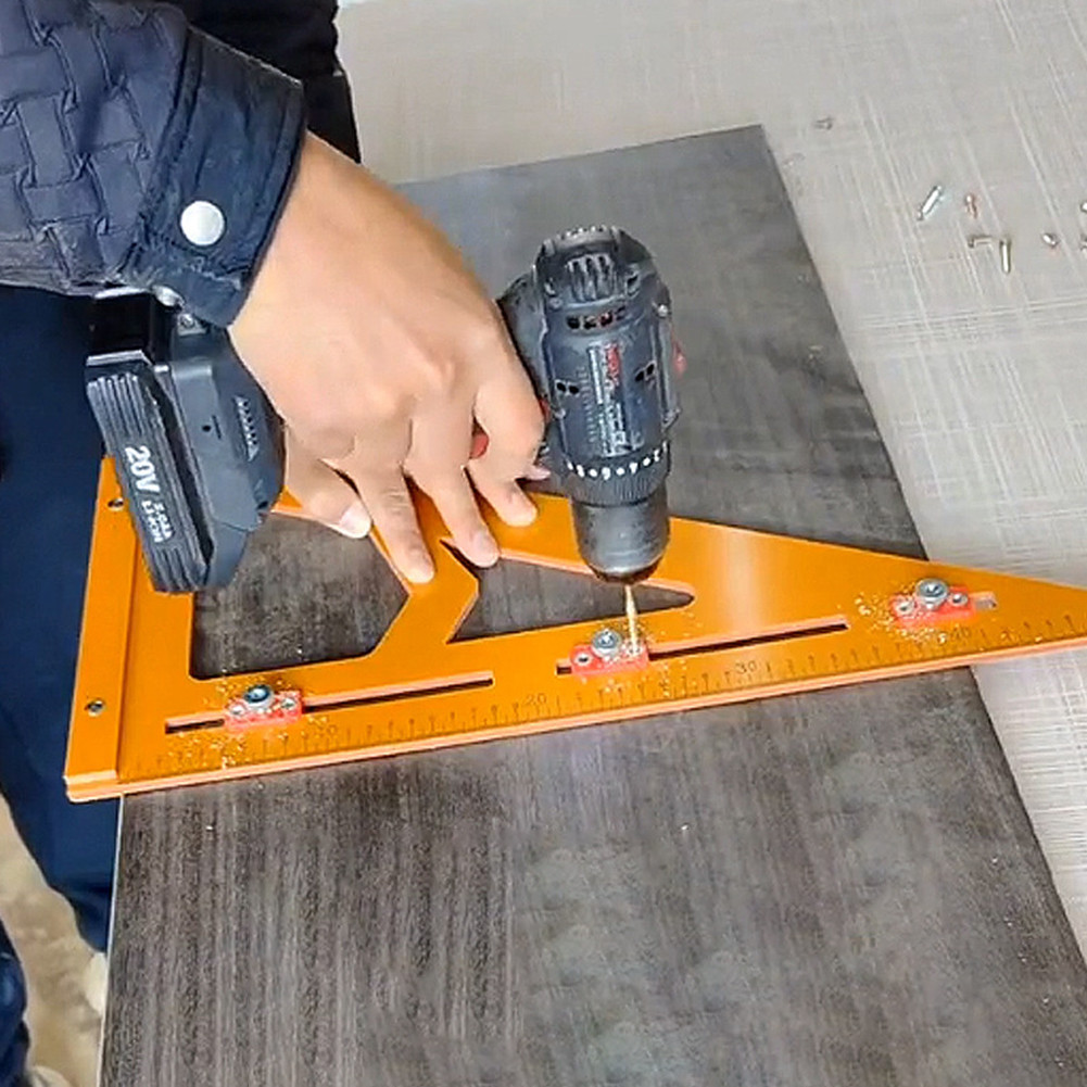 Thước tam giác chế biến gỗ có lỗ đục lỗ Thước đo cường độ cao cho thợ mộc