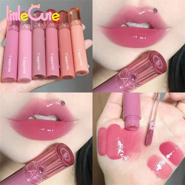 Juice Grape Red Lip Gloss - Son môi dạng lỏng màu hồng đào - Gương trong suốt Jelly Lip Glaze - Trang điểm son môi nữ - Chống thấm nước và lâu trôi - Son bóng nước nhẹ