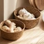 Giỏ đựng đồ mây YICA, Trang trí máy tính để bàn tại nhà Giỏ đựng đồ nhà bếp rau quả, Giỏ đựng đồ lặt vặt sáng tạo Giỏ dệt tay đa năng bằng mây giả