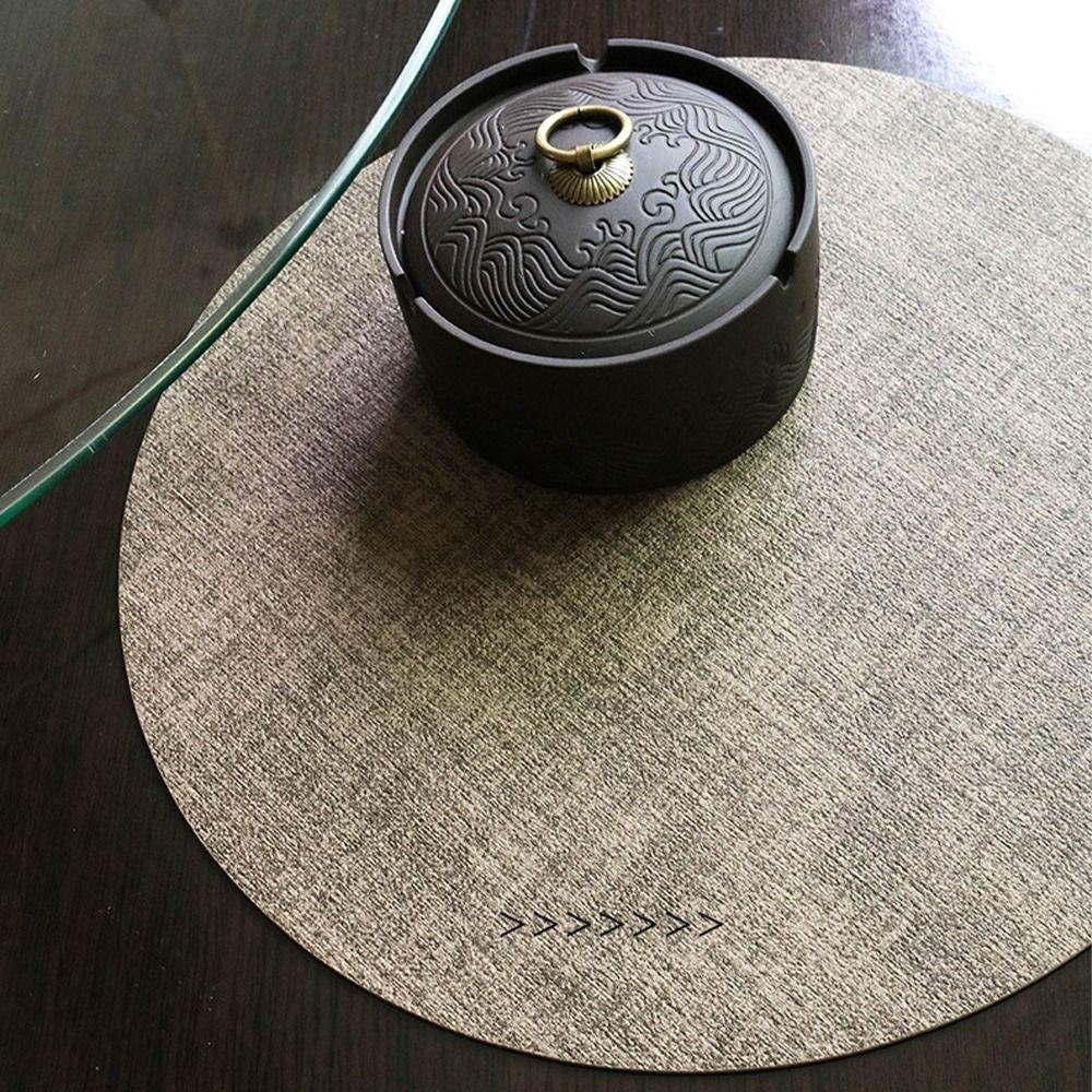 Tấm lót bàn tròn ELLSWORTH, Thảm trải bàn lớn 33cm, Bàn ăn Coaster chống trượt bằng nhựa PVC chịu nhiệt phong cách Bắc Âu